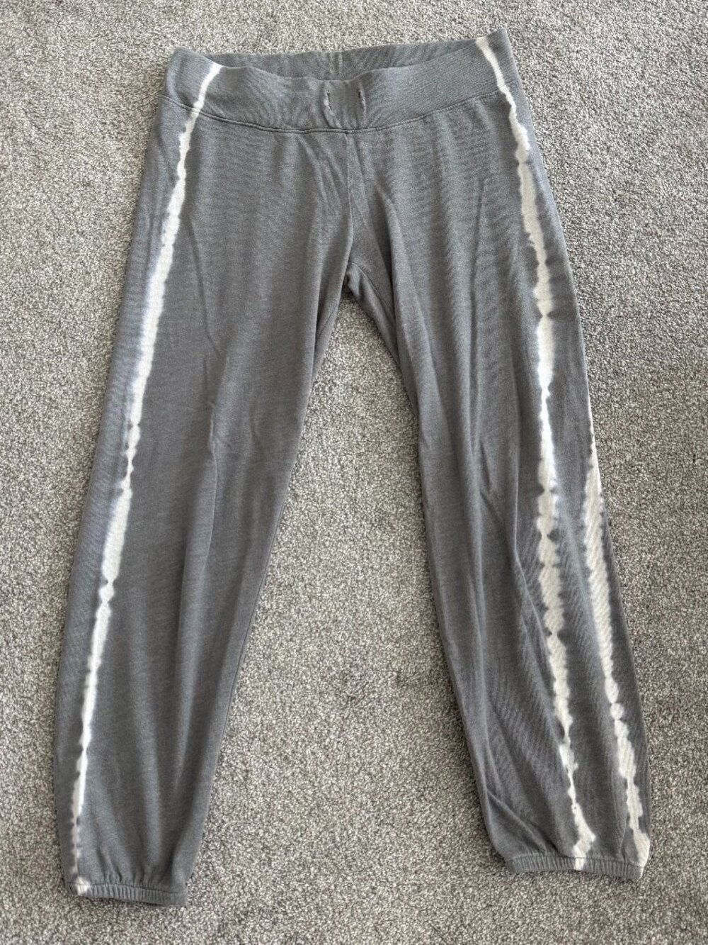 Delia's Grey tie-dye sweatpant leggings with white stripes